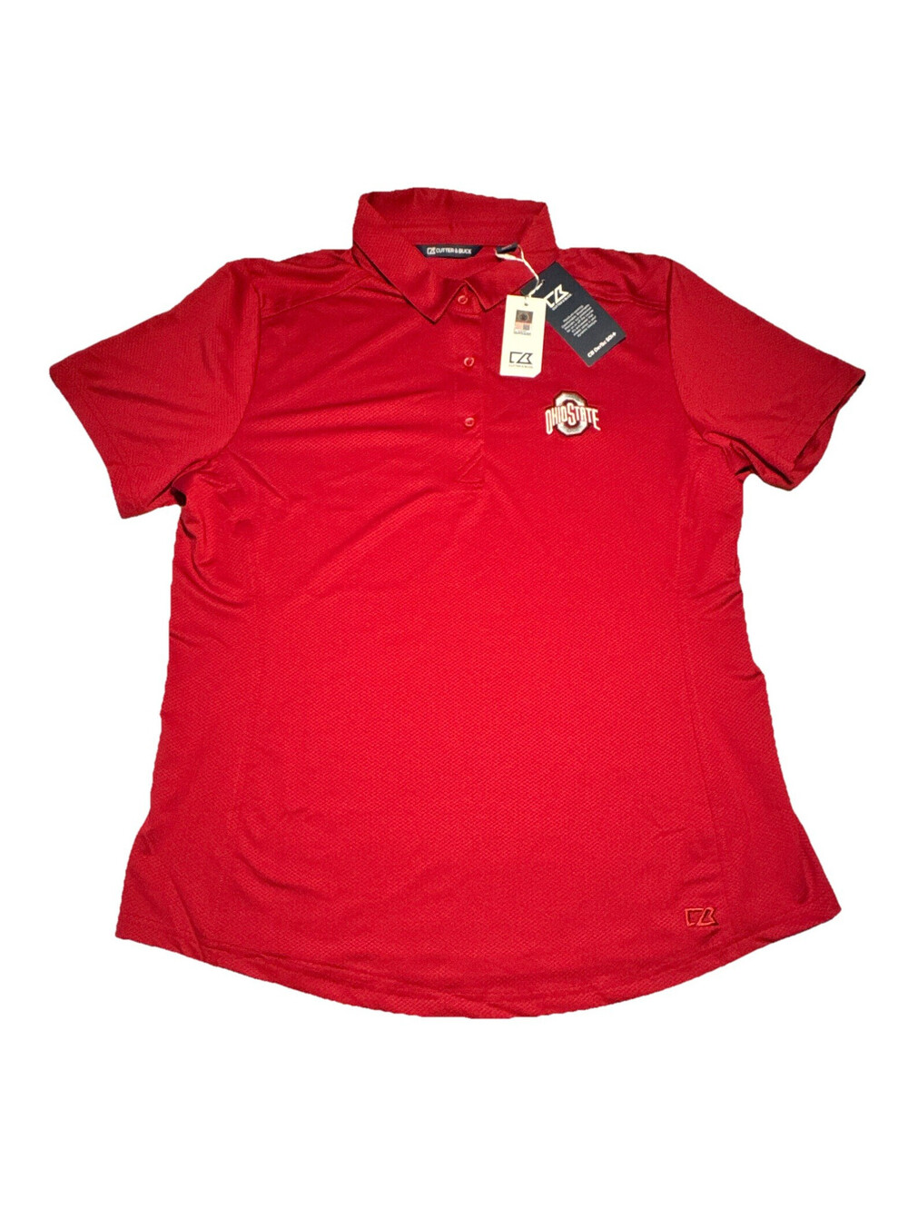 Cutter & Buck CB DryTec 50+ Ohio State Buckeyes Polo Shirt Red XL NWT